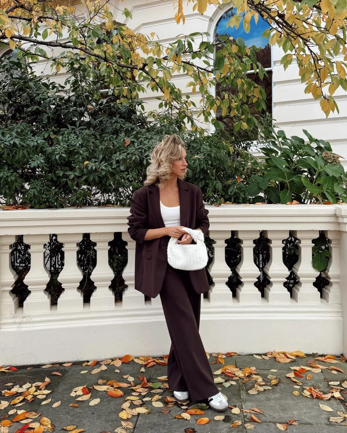 Chocolate Brown Oversized Blazer Wide-Leg Trousers Outfit