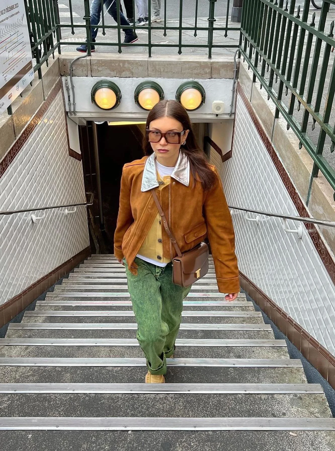 Tan Suede Jacket Green Corduroy Trousers Outfit