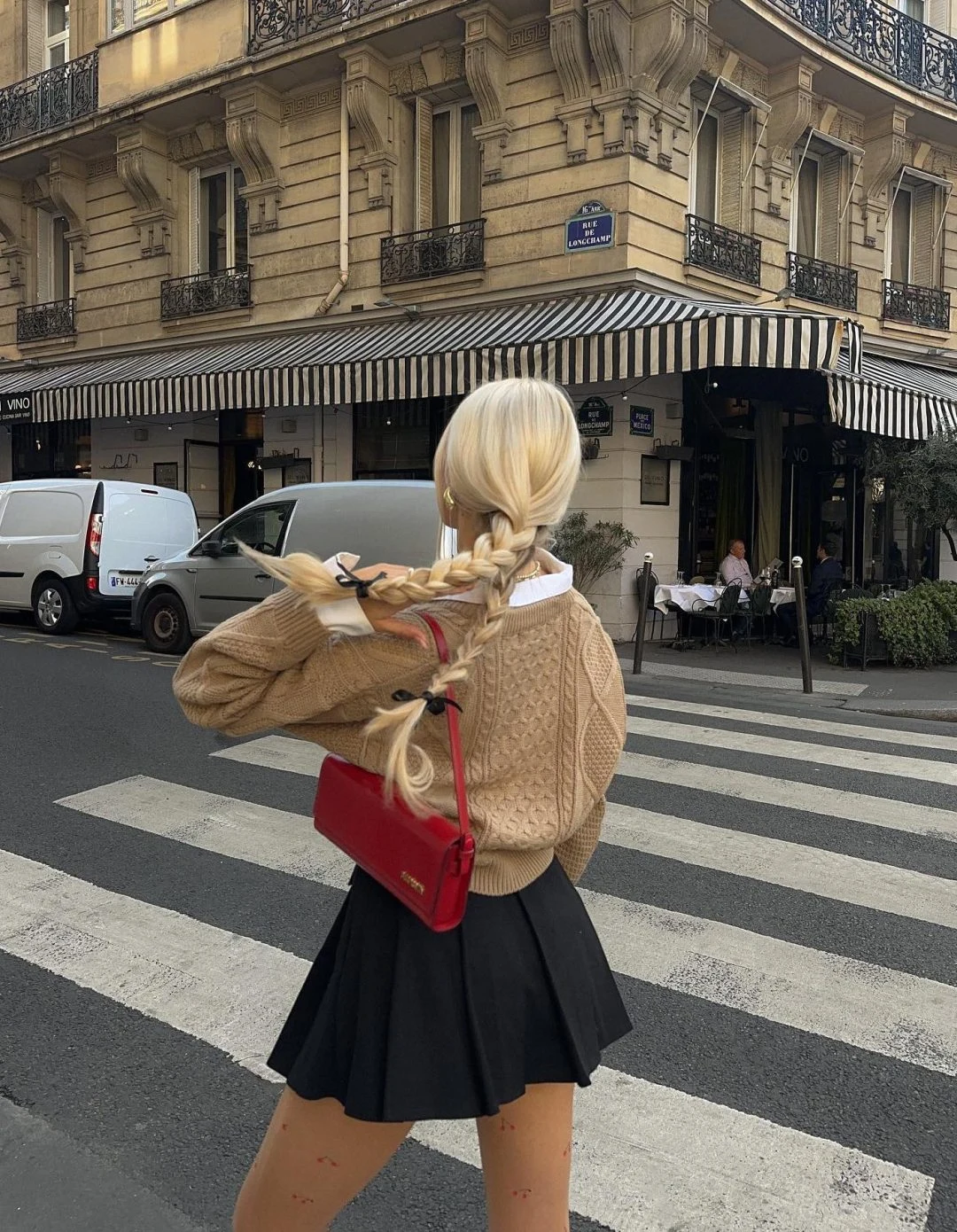 Camel Cable Knit Sweater Black Mini Skirt Outfit